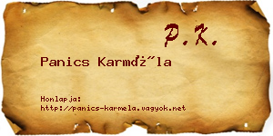 Panics Karméla névjegykártya